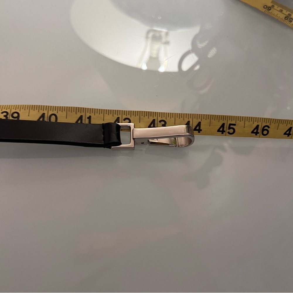 GENUINE LEATHER Hook Belt Black Adjustable Statement Waist Belt - Picture 7 of 8